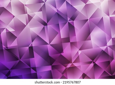 Púrpura claro, vector rosa brillante fondo triangular. Ilustración abstracta colorida con triángulos. Diseño poligonal para su sitio web.