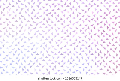 Light Purple, Pink vector of small triangles on white background. Illustration of abstract texture of triangles. Pattern design for banner, poster, cover.