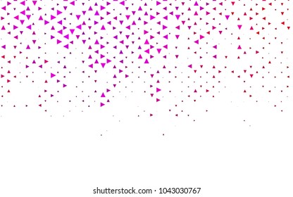 Light Purple, Pink vector of small triangles on white background. Illustration of abstract texture of triangles. Pattern design for banner, poster, cover.