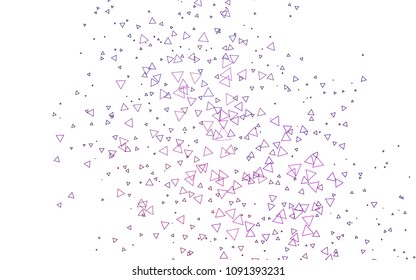 Light Purple, Pink vector of small triangles on white background. Illustration of abstract texture of triangles. Pattern design for banner, poster, cover.