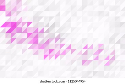 Light Purple, Pink vector of small triangles on white background. Illustration of abstract texture of triangles. Pattern design for banner, poster, cover.