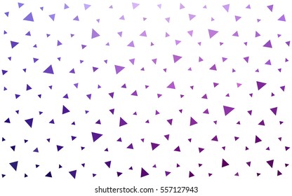Light Purple Pink vector of small triangles on white background. Illustration of abstract texture of triangles. Pattern design for banner, poster, cover.