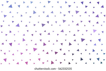Light Purple, Pink vector of small triangles on white background. Illustration of abstract texture of triangles. Pattern design for banner, poster, cover.