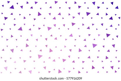 Light Purple, Pink vector of small triangles on white background. Illustration of abstract texture of triangles. Pattern design for banner, poster, cover.