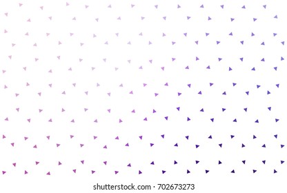 Light Purple, Pink vector of small triangles on white background. Illustration of abstract texture of triangles. Pattern design for banner, poster, cover.
