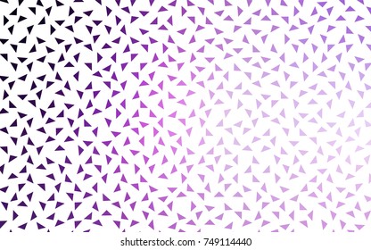 Light Purple, Pink vector of small triangles on white background. Illustration of abstract texture of triangles. Pattern design for banner, poster, cover.