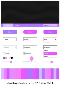 Light Purple, Pink vector style guide with bent lines. Shining curly illustration in marble style with gradient. This template you can use for landing pages.