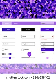 Light Purple, Pink vector style guide with circles. Colorful ui/ux kit with header consisted of spheres. This sample is for your website.