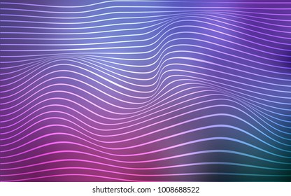 Light Purple, Pink vector template with bent ribbons. Creative illustration in halftone arched style with gradient. Pattern for your business design.