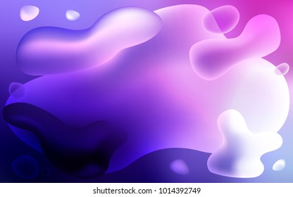 Light Purple, Pink vector template with bubble shapes. Modern gradient abstract illustration with bandy lines. Memphis design for your web site.