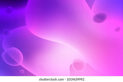 Light Purple, Pink vector template with liquid shapes. Blurred geometric sample with gradient bubbles.  A new texture for your  ad, booklets, leaflets.