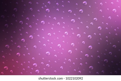 Light Purple, Pink vector template with circles. Glitter abstract illustration with blurred drops of rain. Pattern can be used as texture of water, rain drops.