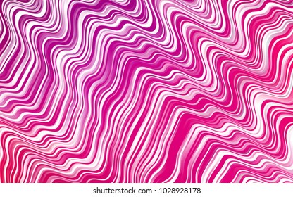 Light Purple, Pink vector template with lines, ovals. A vague circumflex abstract illustration with gradient. The template for cell phone backgrounds.