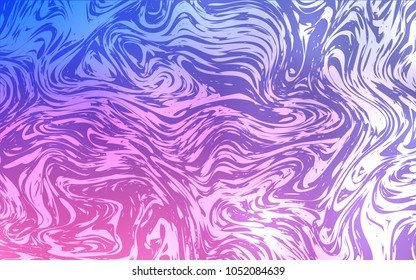 Light Purple, Pink vector template with bent lines. A sample with blurred bubble shapes. Textured wave pattern for backgrounds.