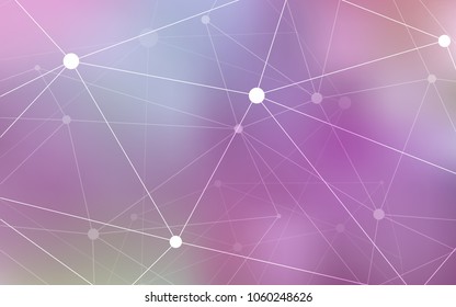 Light Purple, Pink vector template with circles, triangles. Modern abstract colorful illustration with spheres and lines. Completely new template for your brand book.