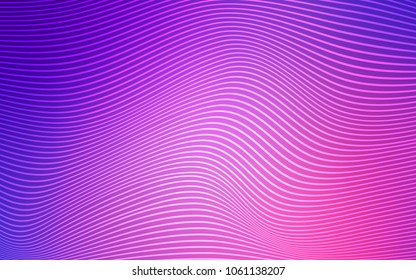 Light Purple, Pink vector template with bent lines. Shining illustration, which consist of blurred lines. The completely new template for your brand book.