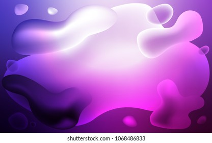 Light Purple, Pink vector template with bubble shapes. A vague circumflex abstract illustration with gradient. Memphis style for your business design.