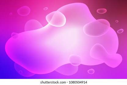 Light Purple, Pink vector template with bubble shapes. Geometric illustration in memphis style with gradient.  Brand-new design for your ads, poster, banner.