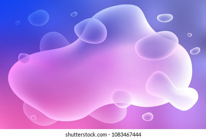 Light Purple, Pink vector template with bubble shapes. Creative illustration in halftone memphis style with gradient. Pattern for your business design.