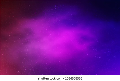 Light Purple, Pink vector template with space stars. Space stars on blurred abstract background with gradient. Smart design for your business advert.
