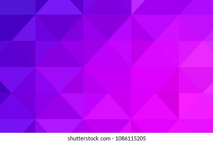 Light Purple, Pink vector template with gradient triangles. Triangular geometric sample with gradient.  Triangular pattern for your business design.