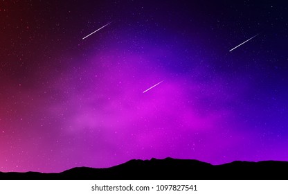 Light Purple, Pink vector template with space stars. Modern abstract illustration with Big Dipper stars. Template for cosmic backgrounds.