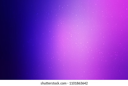 Light Purple, Pink vector template with space stars. Space stars on blurred abstract background with gradient. Best design for your ad, poster, banner.