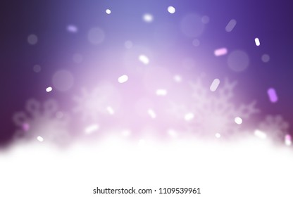 Light Purple, Pink vector template with ice snowflakes. Modern geometrical abstract illustration with crystals of ice. The pattern can be used for new year leaflets.
