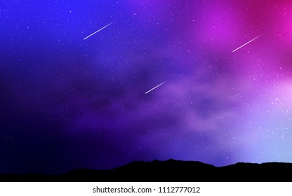 Light Purple, Pink vector template with space stars. Shining colored illustration with bright astronomical stars. Pattern for astronomy websites.