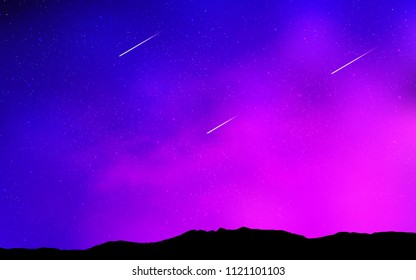 Light Purple, Pink vector template with space stars. Glitter abstract illustration with colorful cosmic stars. Pattern for futuristic ad, booklets.