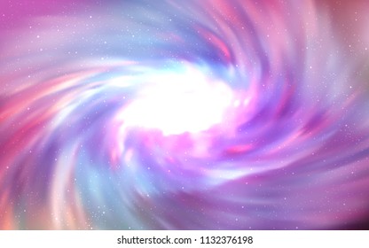 Light Purple, Pink vector template with space stars. Space stars on blurred abstract background with gradient. Pattern for futuristic ad, booklets.