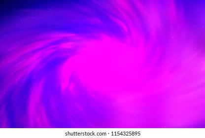 Light Purple, Pink vector template with space stars. Space stars on blurred abstract background with gradient. Smart design for your business advert.