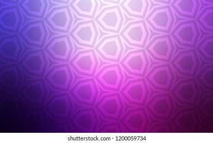 Light Purple, Pink vector template in hexagonal style. Glitter abstract illustration in hexagonal style. Pattern for ads, leaflets.