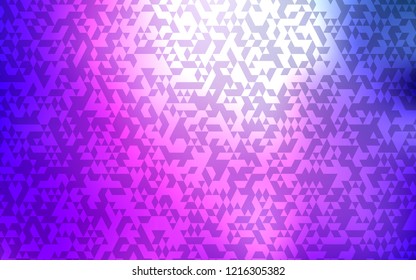 Light Purple, Pink vector template with crystals, triangles. Illustration with set of colorful triangles. Smart design for your business advert.