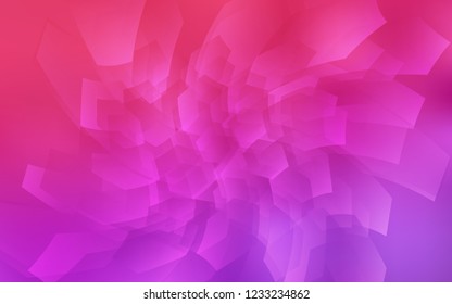 Light Purple, Pink vector template in hexagonal style. Colorful hexagons on white backdrop. Pattern for texture of wallpapers.