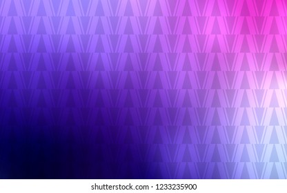 Light Purple, Pink vector template with lines, triangles. Triangles on abstract background with colorful gradient. Modern template for landing page.