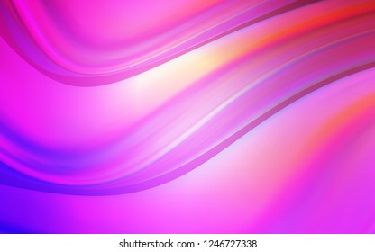 Light Purple, Pink vector template with lines, ovals. Glitter abstract illustration with wry lines. Marble design for your web site.