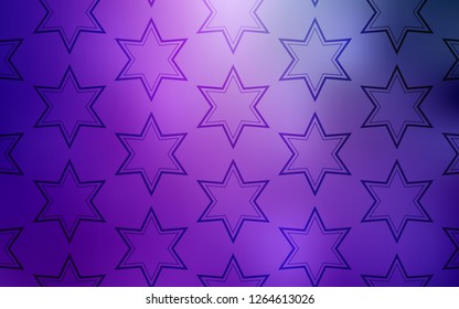 Light Purple, Pink vector template with sky stars. Modern geometrical abstract illustration with stars. Pattern for websites, landing pages.