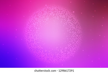 Light Purple, Pink vector template with space stars. Blurred decorative design in simple style with galaxy stars. Template for cosmic backgrounds.