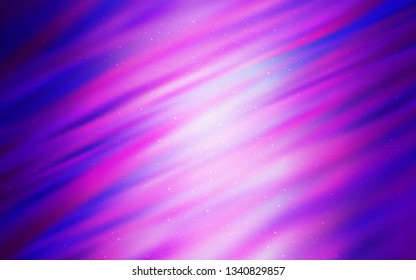 Light Purple, Pink vector template with space stars. Shining illustration with sky stars on abstract template. Pattern for astrology websites.