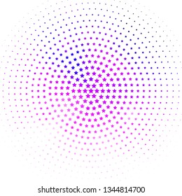 Light Purple, Pink vector template with neon stars. Blur decorative design in simple style with stars. Best design for your ad, poster, banner.