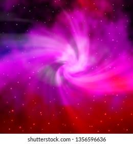 Light Purple, Pink vector template with neon stars. Shining colorful illustration with small and big stars. Design for your business promotion.