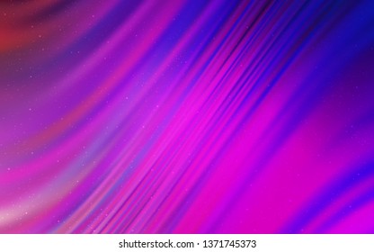 Light Purple, Pink vector template with space stars. Shining illustration with sky stars on abstract template. Template for cosmic backgrounds.