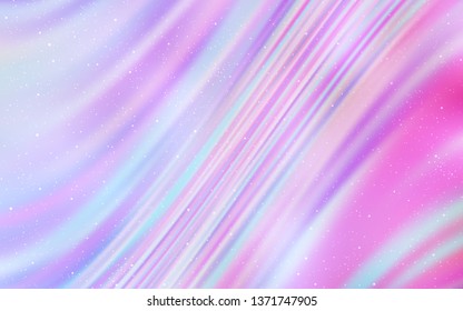 Light Purple, Pink vector template with space stars. Blurred decorative design in simple style with galaxy stars. Smart design for your business advert.