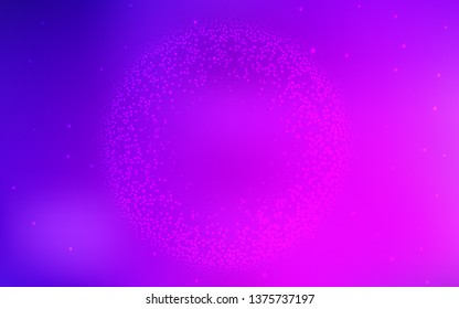 Light Purple, Pink vector template with space stars. Glitter abstract illustration with colorful cosmic stars. Smart design for your business advert.