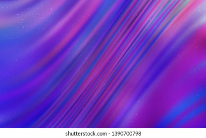 Light Purple, Pink vector template with space stars. Blurred decorative design in simple style with galaxy stars. Template for cosmic backgrounds.