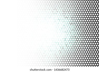 Light Purple, Pink vector template in hexagonal style. Illustration of colored hexagons on blur surface. Pattern for texture of wallpapers.