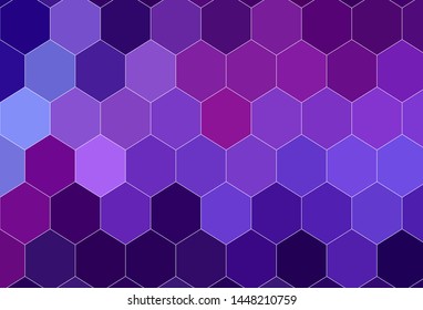Light Purple, Pink vector template in hexagonal style. Abstract illustration with colorful hexagons. Pattern for ads, leaflets.
