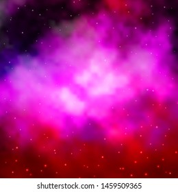 Light Purple, Pink vector template with neon stars. Blur decorative design in simple style with stars. Pattern for websites, landing pages.