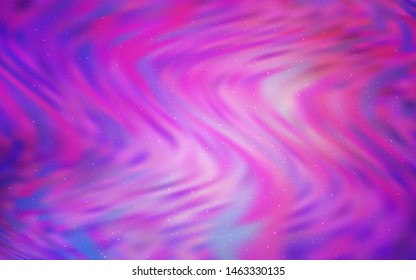 Light Purple, Pink vector template with space stars. Blurred decorative design in simple style with galaxy stars. Pattern for astronomy websites.